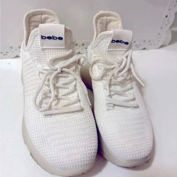 bebe Women's Analia Sneakers while with jewelin the back in great conditions - Picture 3 of 14